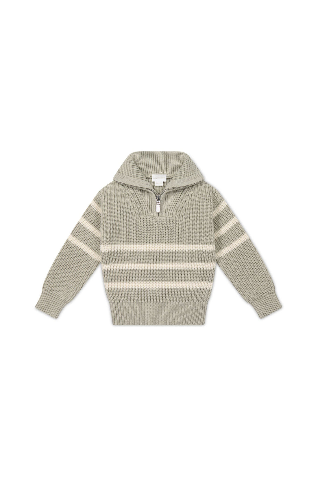 Jack Zip Jumper - Moss Marle Stripe Childrens Jumper from Jamie Kay Australia