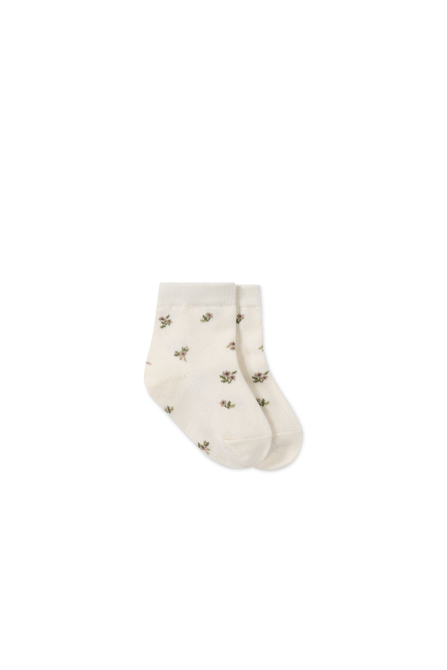 Jacquard Floral Sock - Petite Goldie Childrens Sock from Jamie Kay Australia