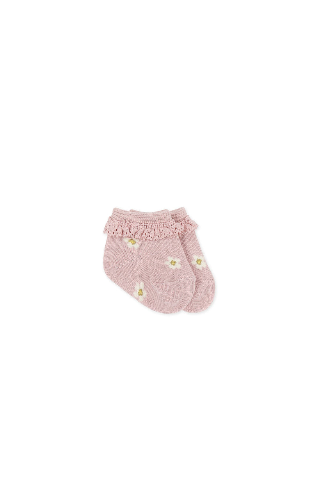 Jacquard Floral Sock - Meredith Morganite Childrens Sock from Jamie Kay Australia