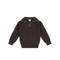 James Half Zip Jumper - Wolf Childrens Jumper from Jamie Kay Australia