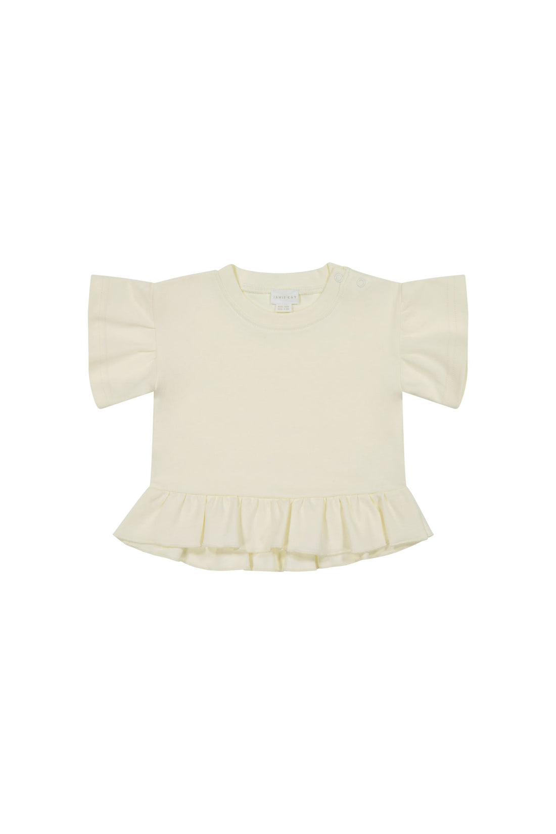 Pima Cotton Courtney Ruffle Top - Egret Childrens Top from Jamie Kay Australia