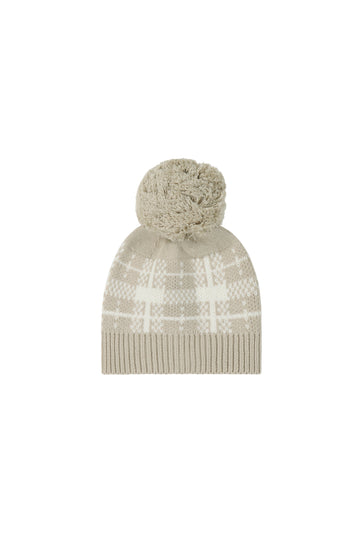 Jasper Hat - Marlo Check Jacquard Childrens Hat from Jamie Kay Australia