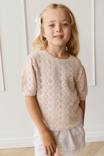 Mila Knitted Top - Dainty Pink Childrens Top from Jamie Kay Australia