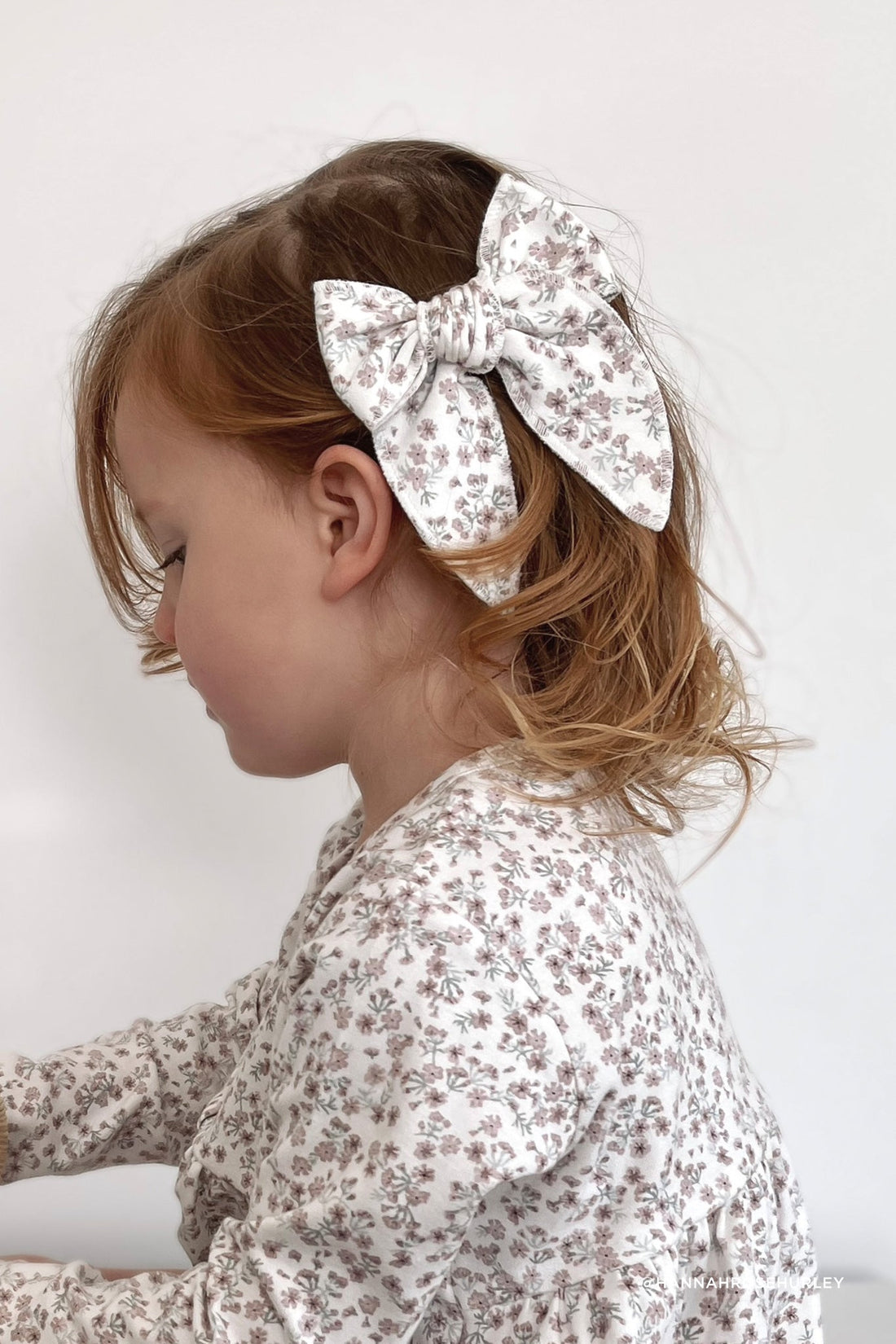 Organic Cotton Bow - Posy Floral Childrens Hair Bow from Jamie Kay Australia