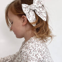 Organic Cotton Bow - Posy Floral Childrens Hair Bow from Jamie Kay Australia