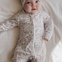 Organic Cotton Melanie Zip Onepiece - Posy Floral Childrens Onepiece from Jamie Kay Australia