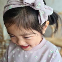 Organic Cotton Headband - Simple Flowers Lilac Childrens Headband from Jamie Kay Australia