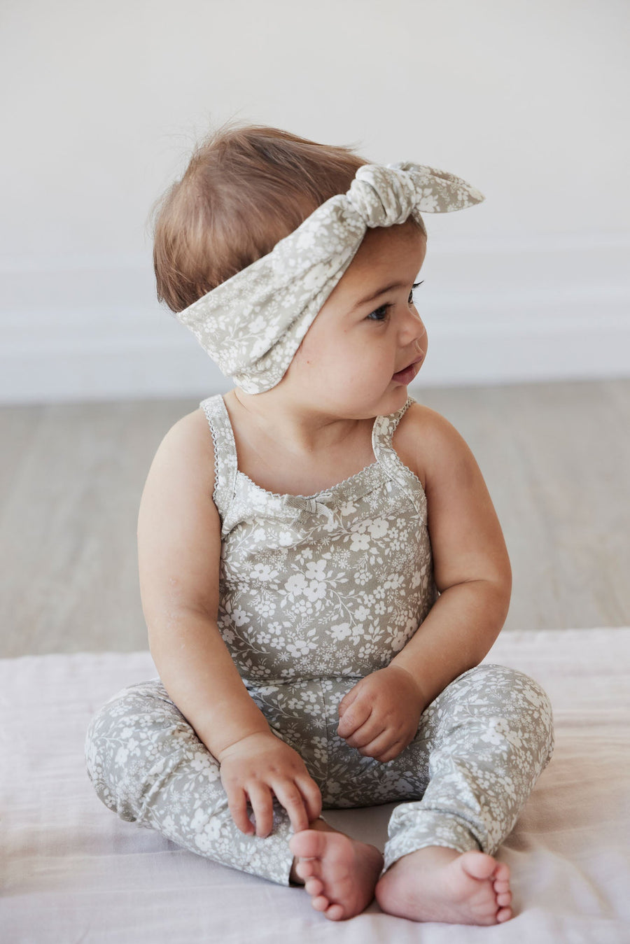 Organic Cotton Headband - Pansy Floral Mist Childrens Headband from Jamie Kay Australia