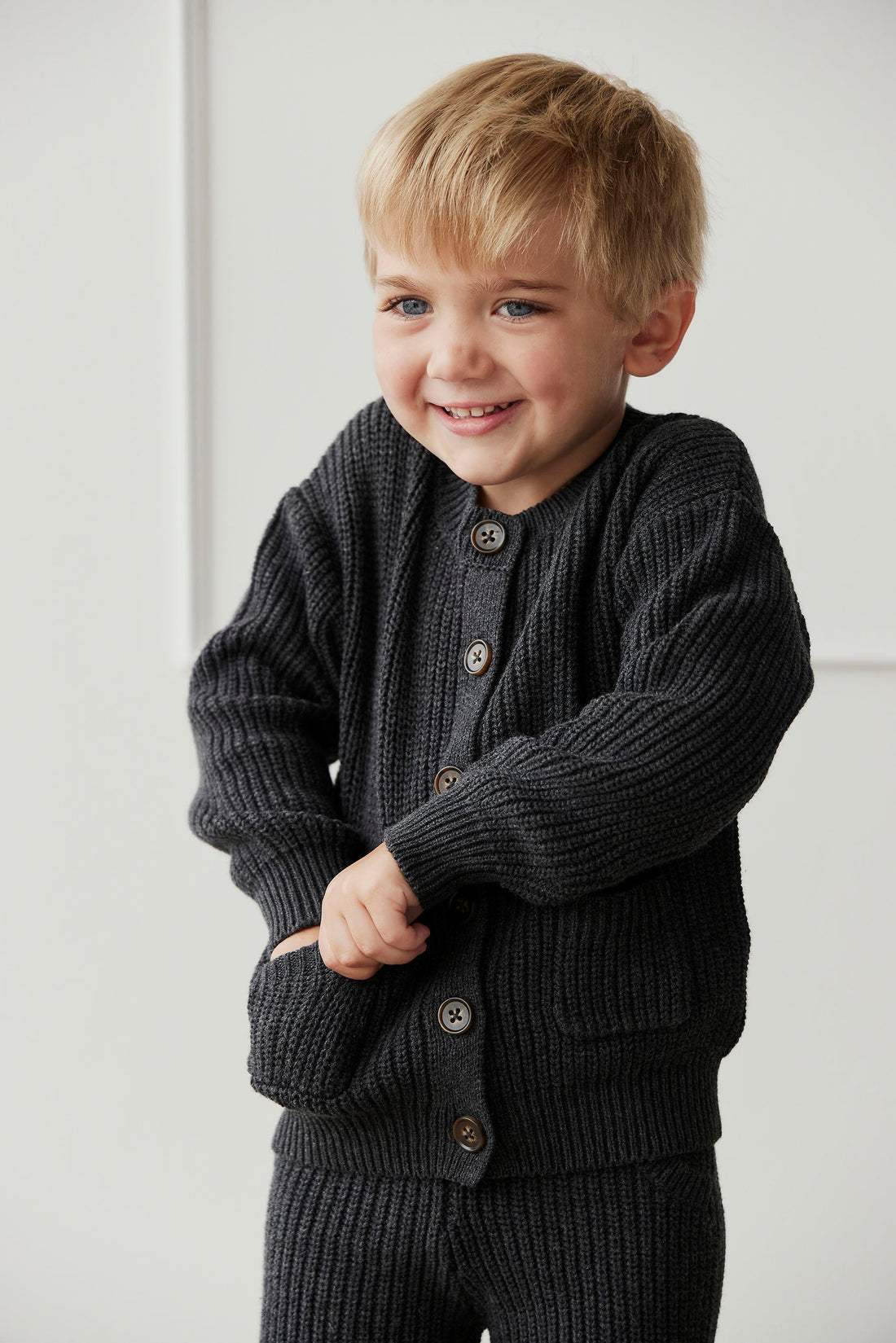 Maverick Cardigan - Onyx Marle Childrens Cardigan from Jamie Kay Australia