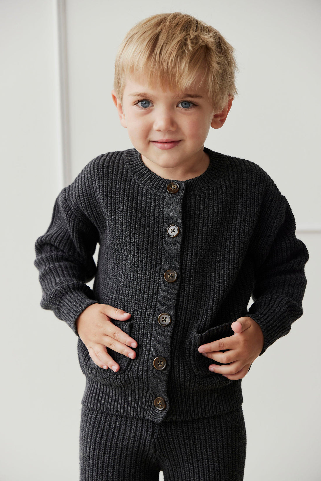 Maverick Cardigan - Onyx Marle Childrens Cardigan from Jamie Kay Australia