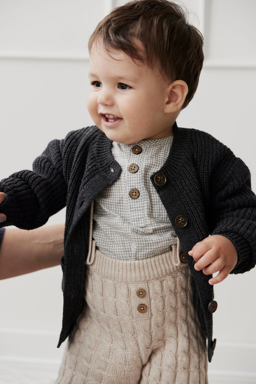 Maverick Cardigan - Onyx Marle Childrens Cardigan from Jamie Kay Australia