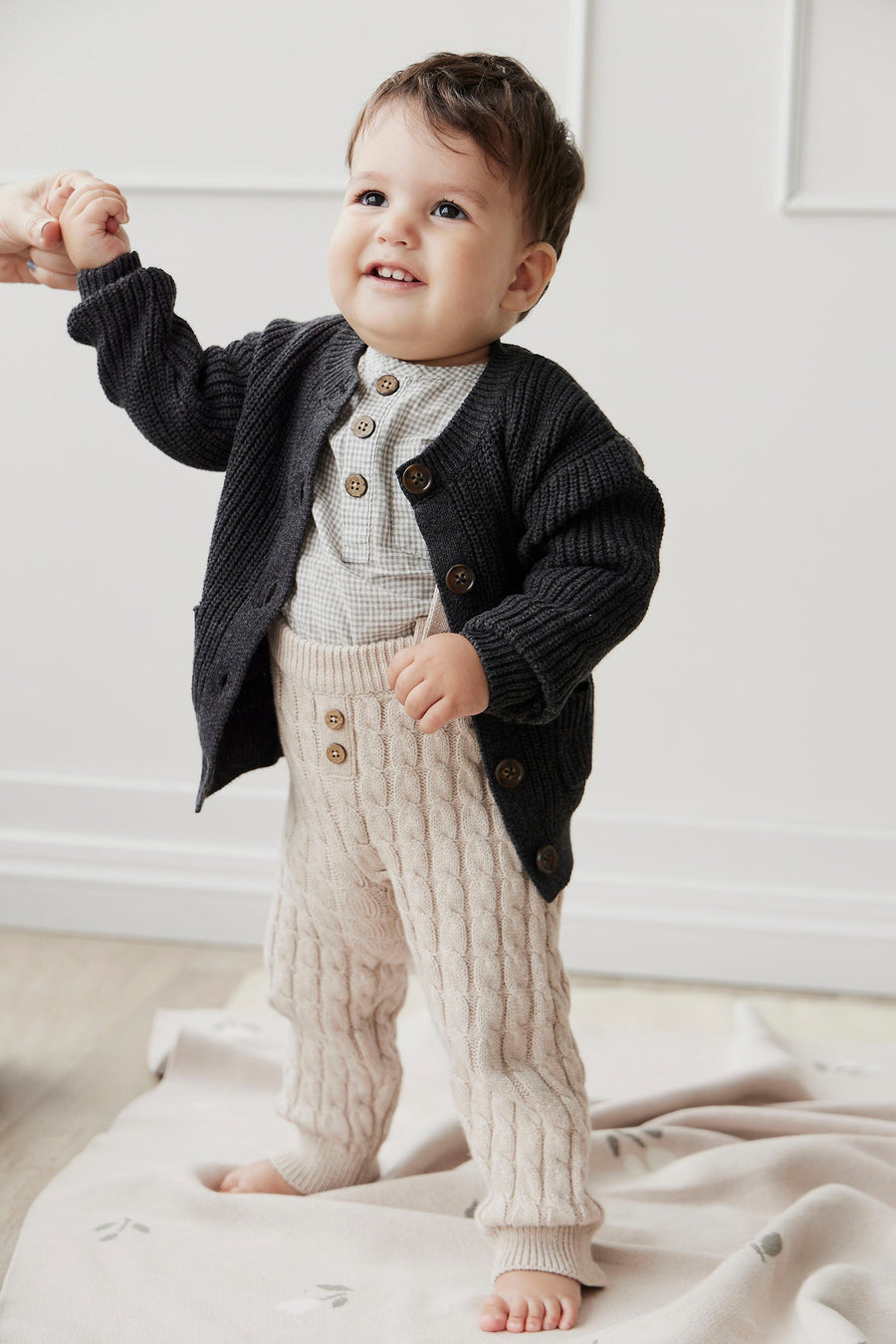 Maverick Cardigan - Onyx Marle Childrens Cardigan from Jamie Kay Australia