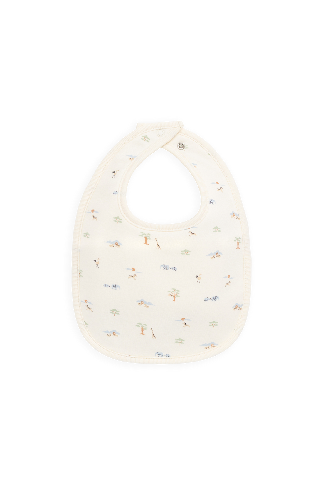 Organic Cotton Bib - Savannah Animals Tofu Childrens Bib from Jamie Kay Australia