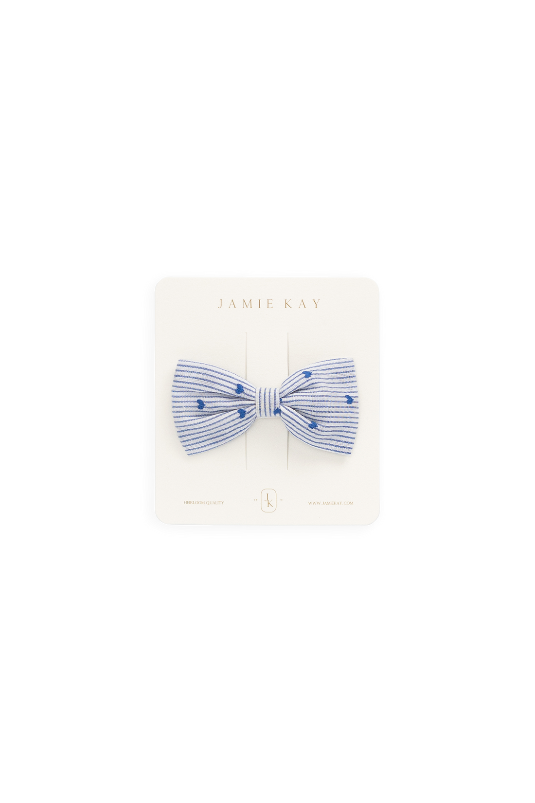 Organic Cotton Desiree Bow - Mon Amour Stripe Indigo Childrens Bow from Jamie Kay Australia