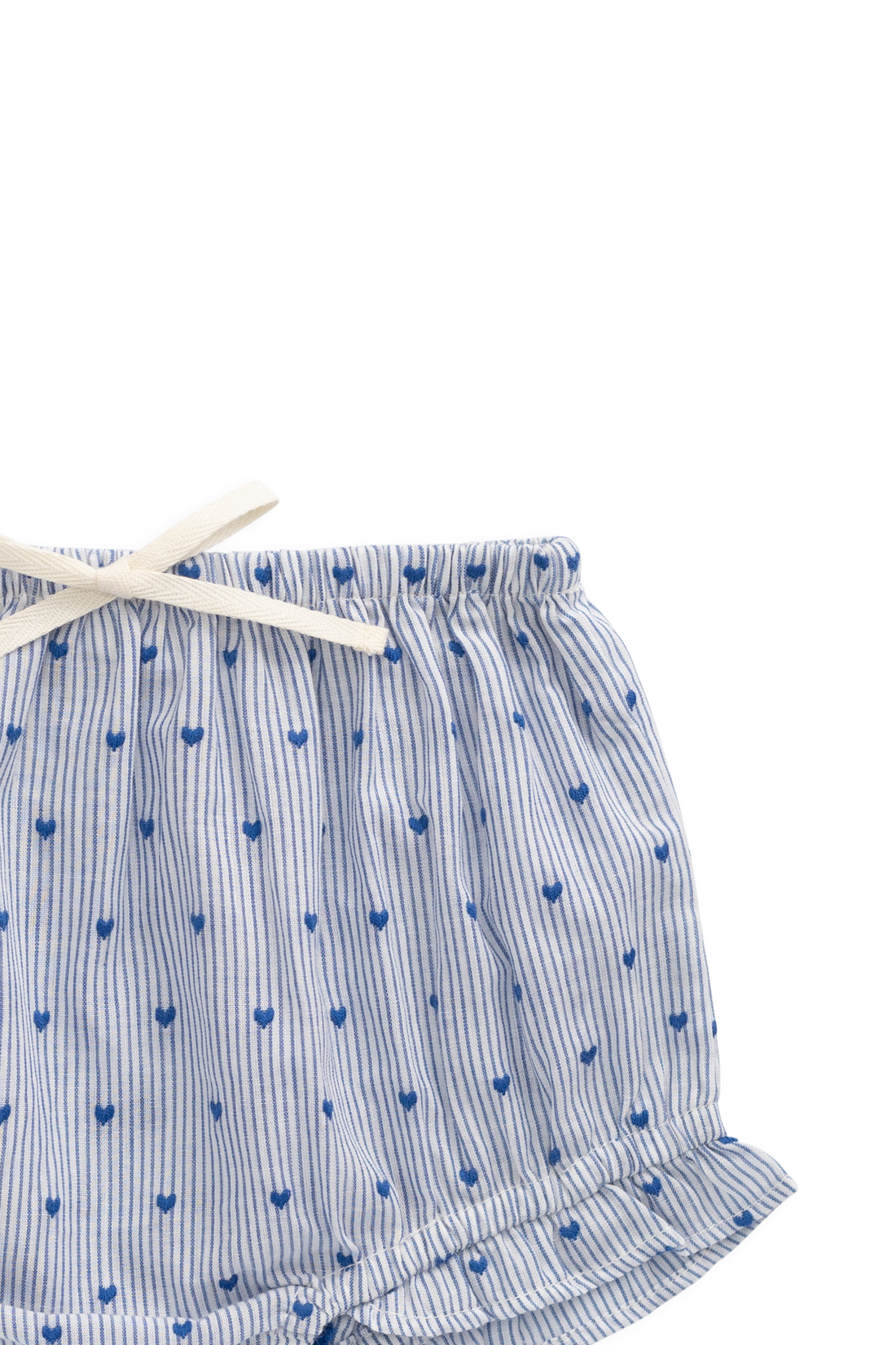 Organic Cotton Frill Bloomer - Mon Amour Stripe Indigo Childrens Bloomer from Jamie Kay Australia