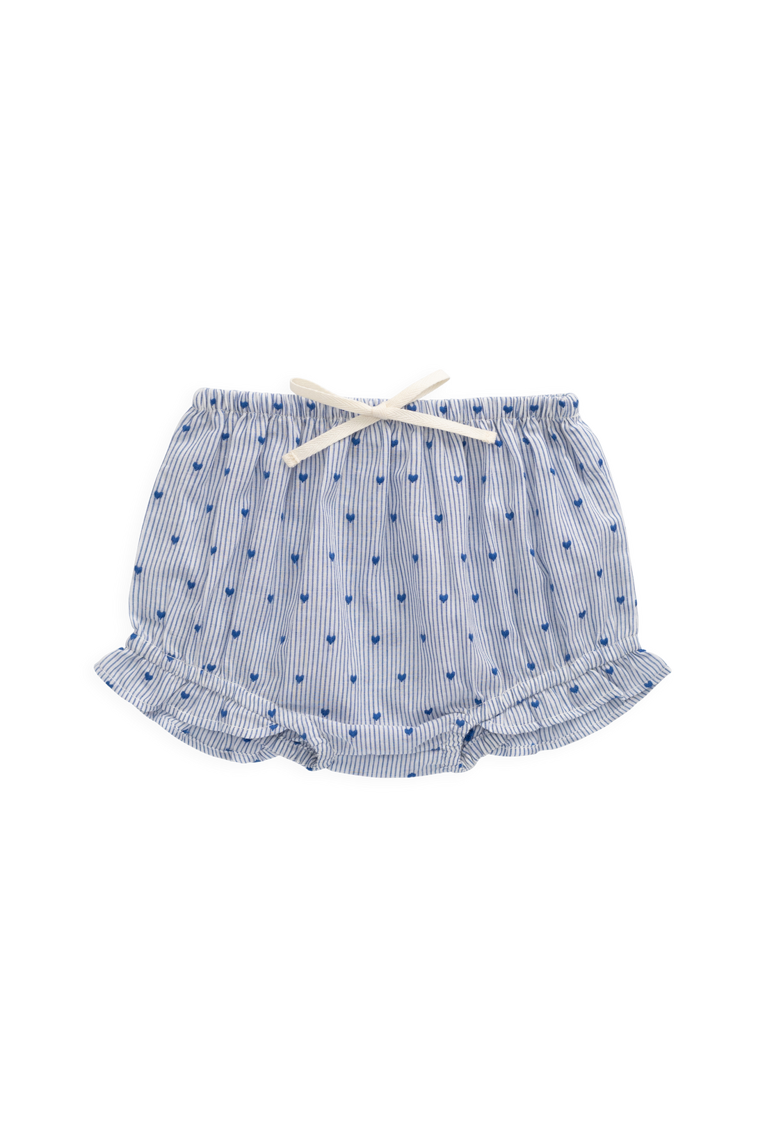 Organic Cotton Frill Bloomer - Mon Amour Stripe Indigo Childrens Bloomer from Jamie Kay Australia