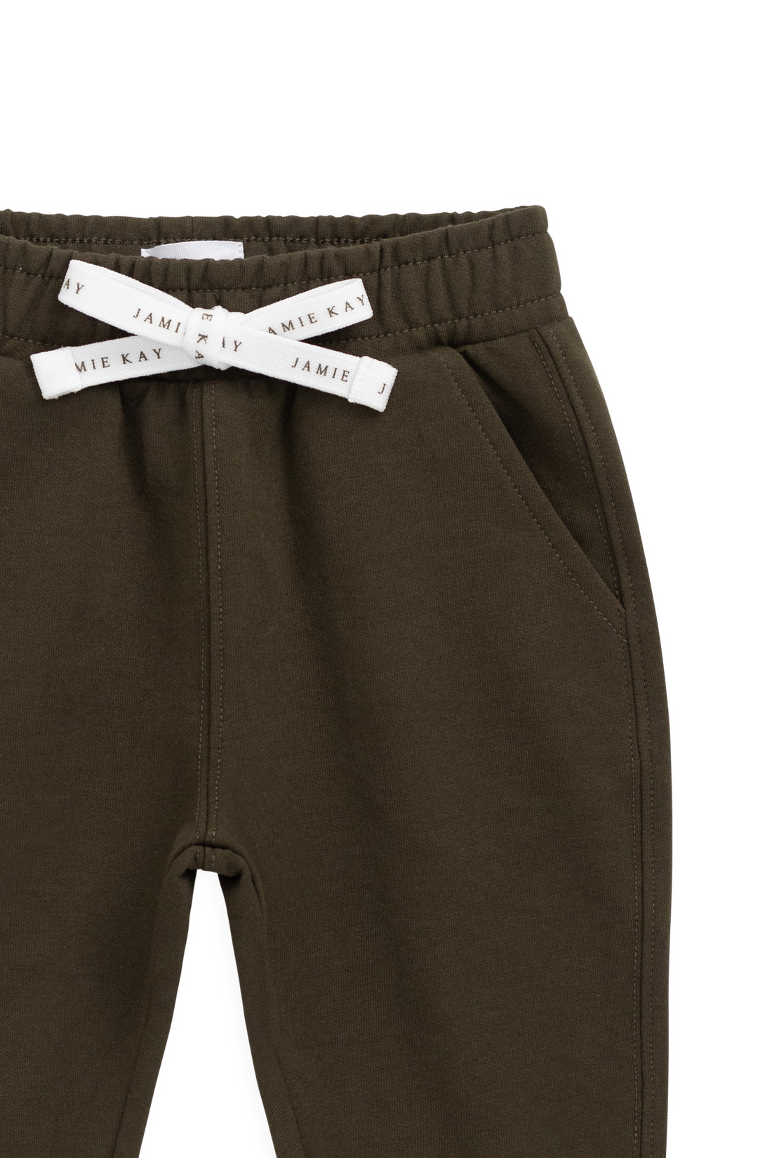 Organic Cotton Jalen Track Pant - Deep Olive Childrens Pant from Jamie Kay Australia