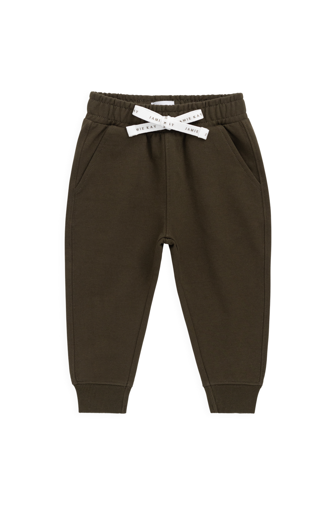 Organic Cotton Jalen Track Pant - Deep Olive Childrens Pant from Jamie Kay Australia