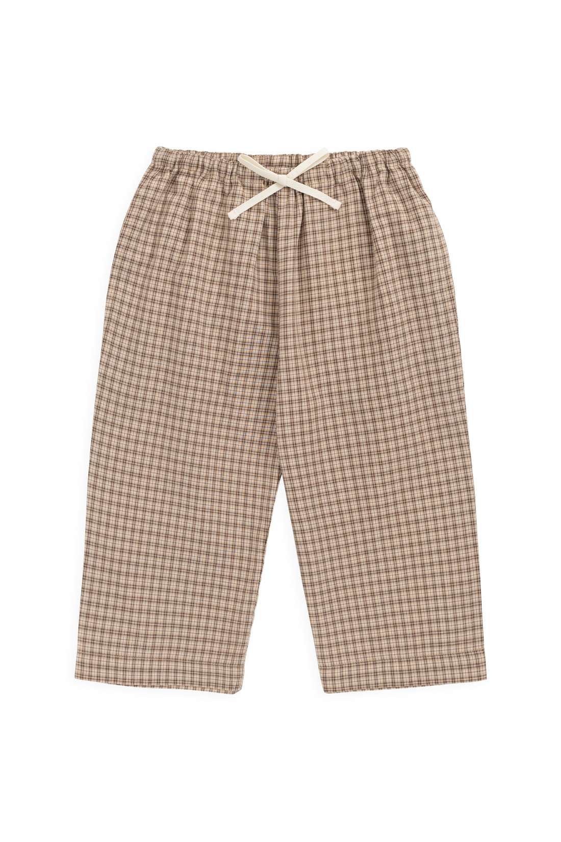 Organic Cotton Kenji Pant - Cabin Check Cocoa Childrens Pant from Jamie Kay Australia