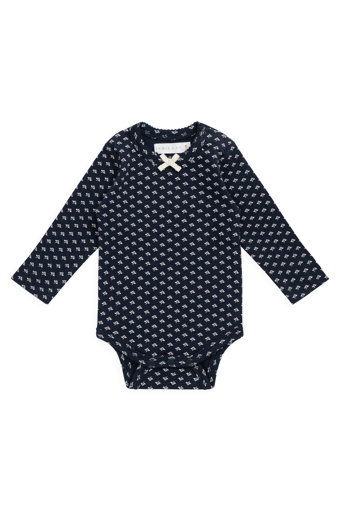 Organic Cotton Long Sleeve Bodysuit - Lisa Petite Indigo Childrens Bodysuit from Jamie Kay Australia