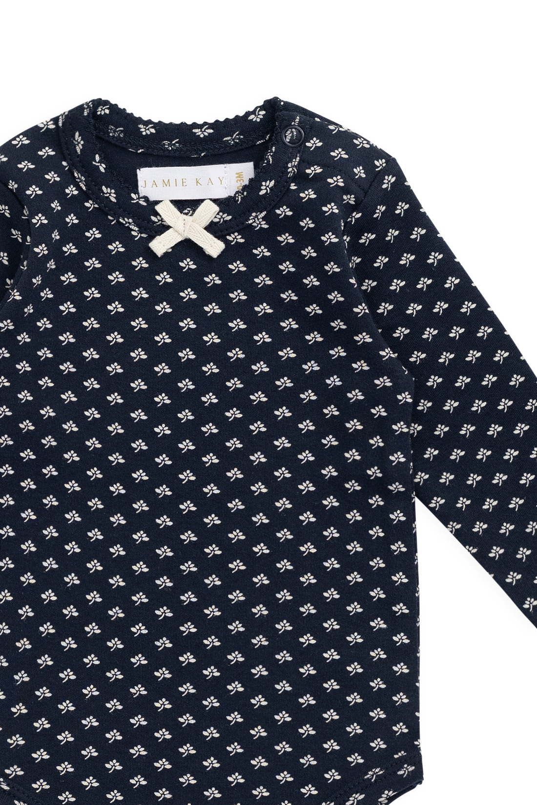 Organic Cotton Long Sleeve Bodysuit - Lisa Petite Indigo Childrens Bodysuit from Jamie Kay Australia