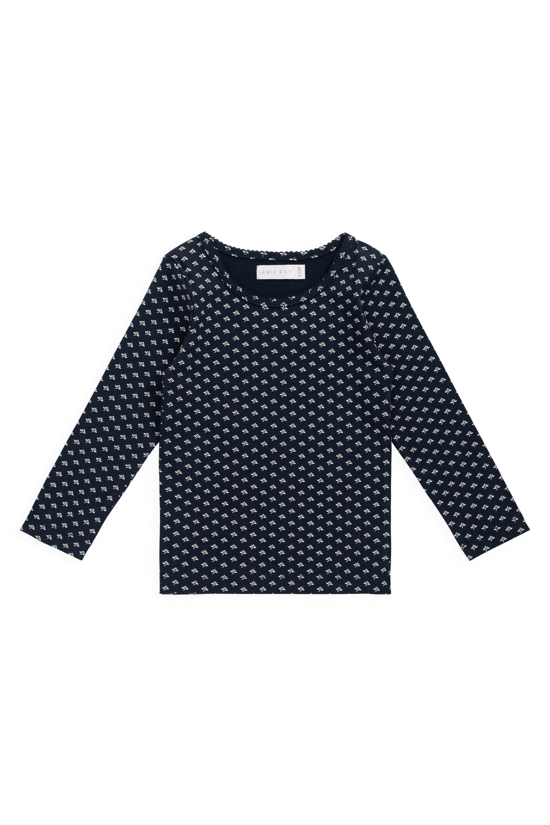 Organic Cotton Long Sleeve Top - Lisa Petite Indigo Childrens Top from Jamie Kay Australia