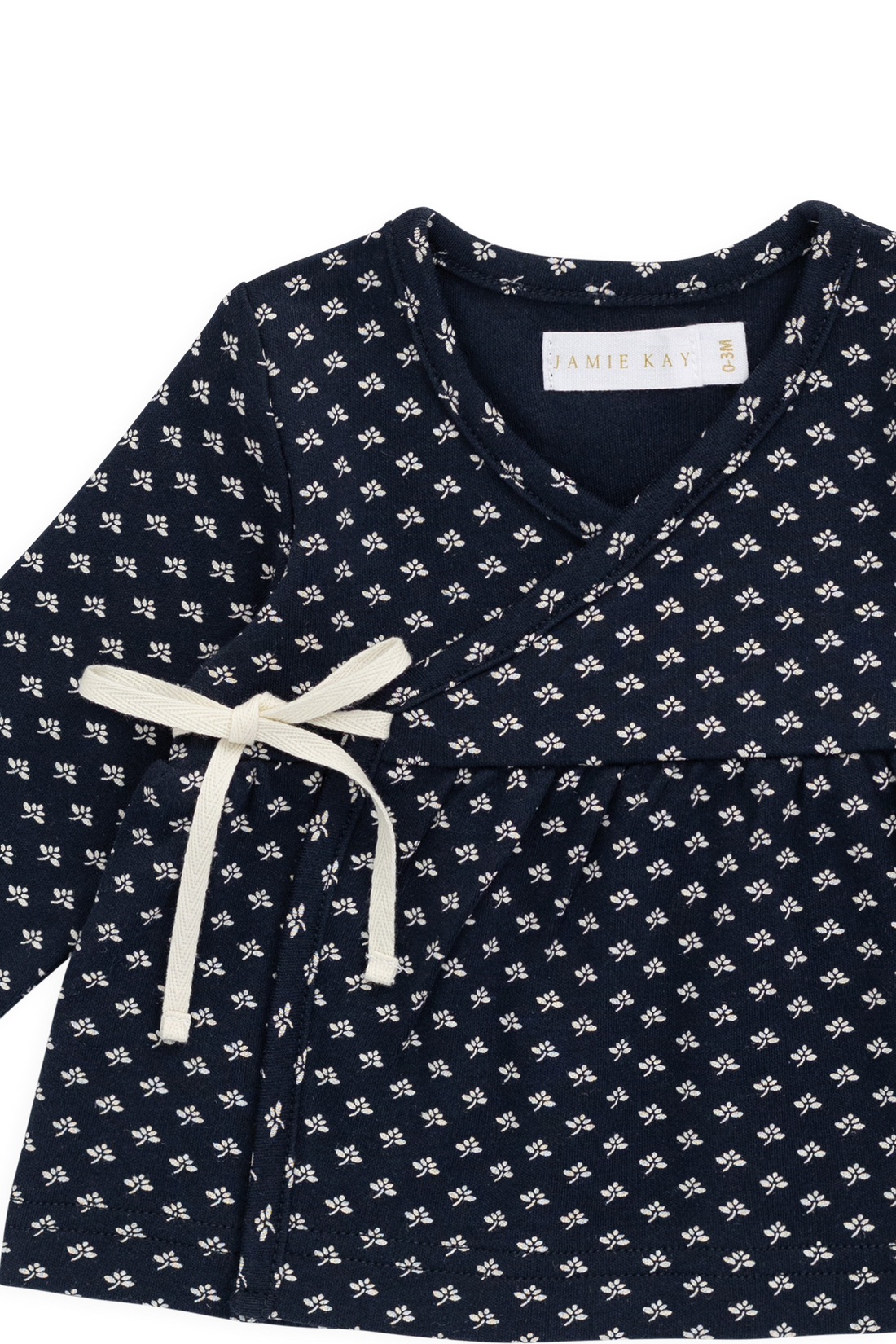 Organic Cotton Petal Wrap Top - Lisa Petite Indigo Childrens Top from Jamie Kay Australia