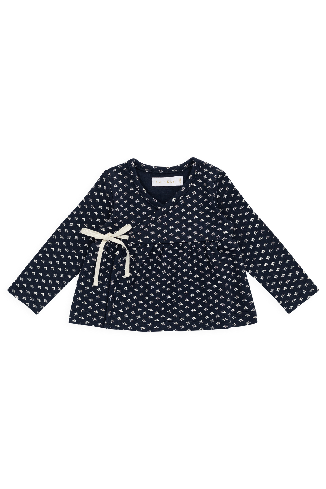 Organic Cotton Petal Wrap Top - Lisa Petite Indigo Childrens Top from Jamie Kay Australia