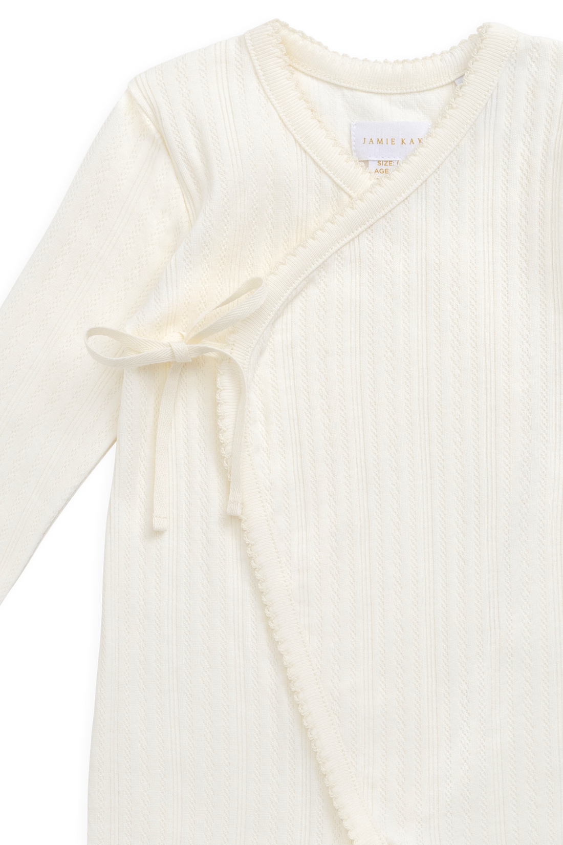 Organic Cotton Pointelle Estelle Onepiece - Parchment Childrens Onepiece from Jamie Kay Australia