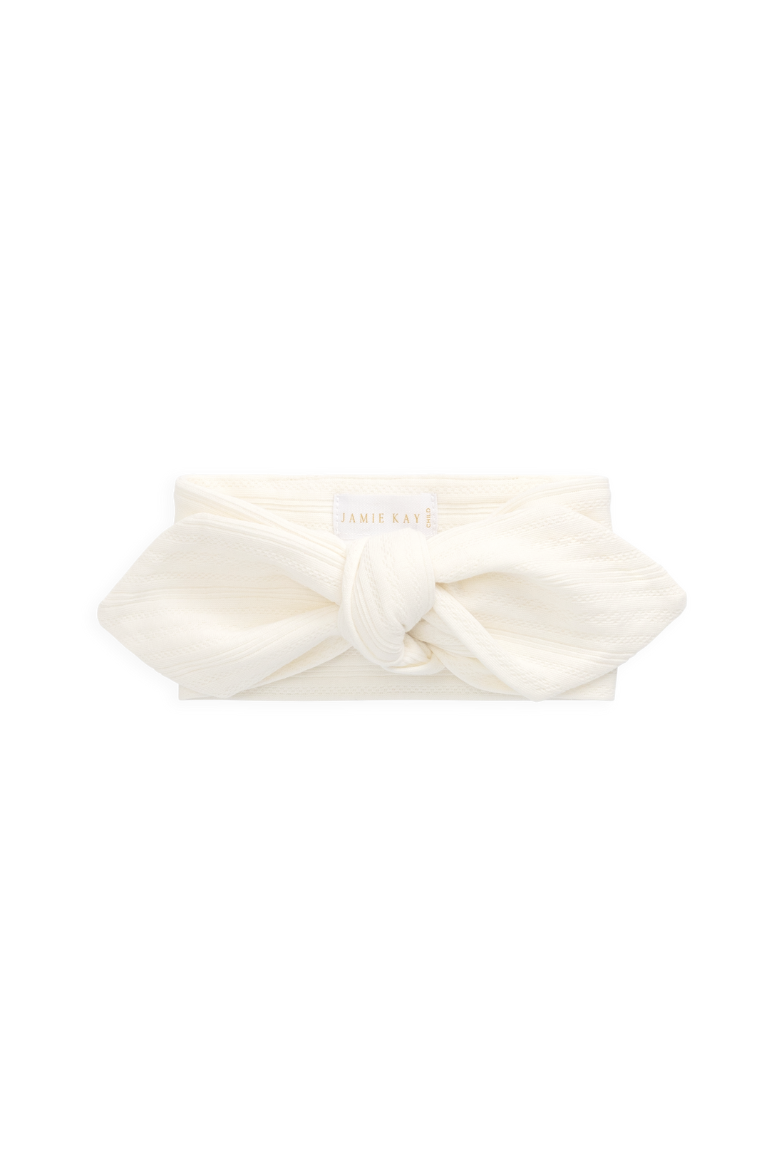 Organic Cotton Pointelle Headband - Parchment Childrens headband from Jamie Kay Australia
