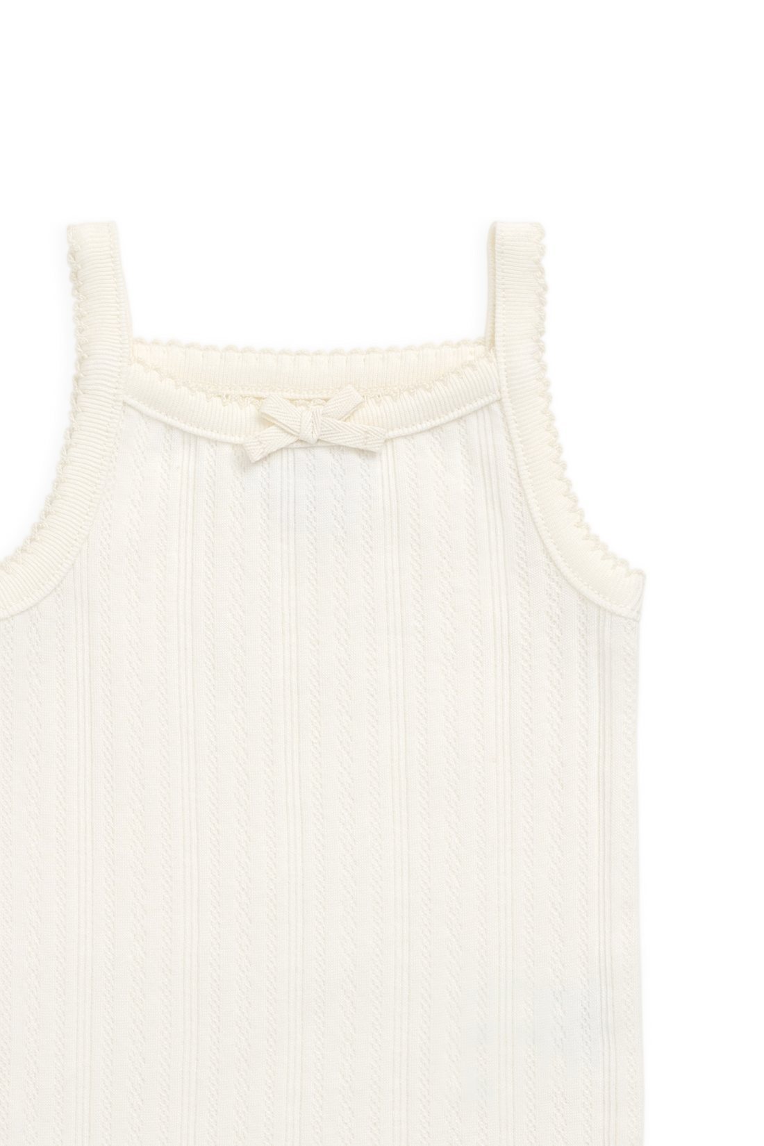 Organic Cotton Pointelle Singletsuit - Parchment Childrens Bodysuit from Jamie Kay Australia