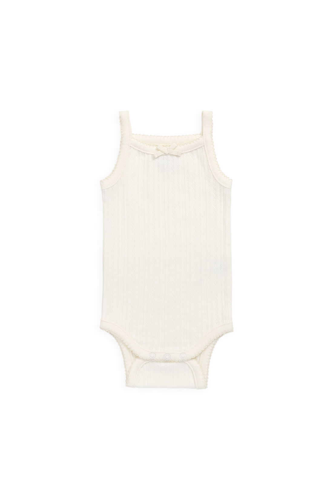 Organic Cotton Pointelle Singletsuit - Parchment Childrens Bodysuit from Jamie Kay Australia