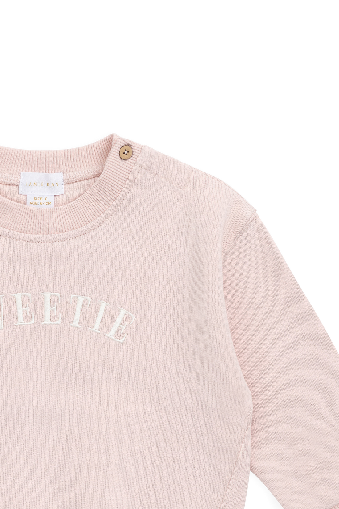 Organic Cotton Rhea Sweatshirt - Cloud Pink Sweetie Childrens Sweatshirt from Jamie Kay Australia