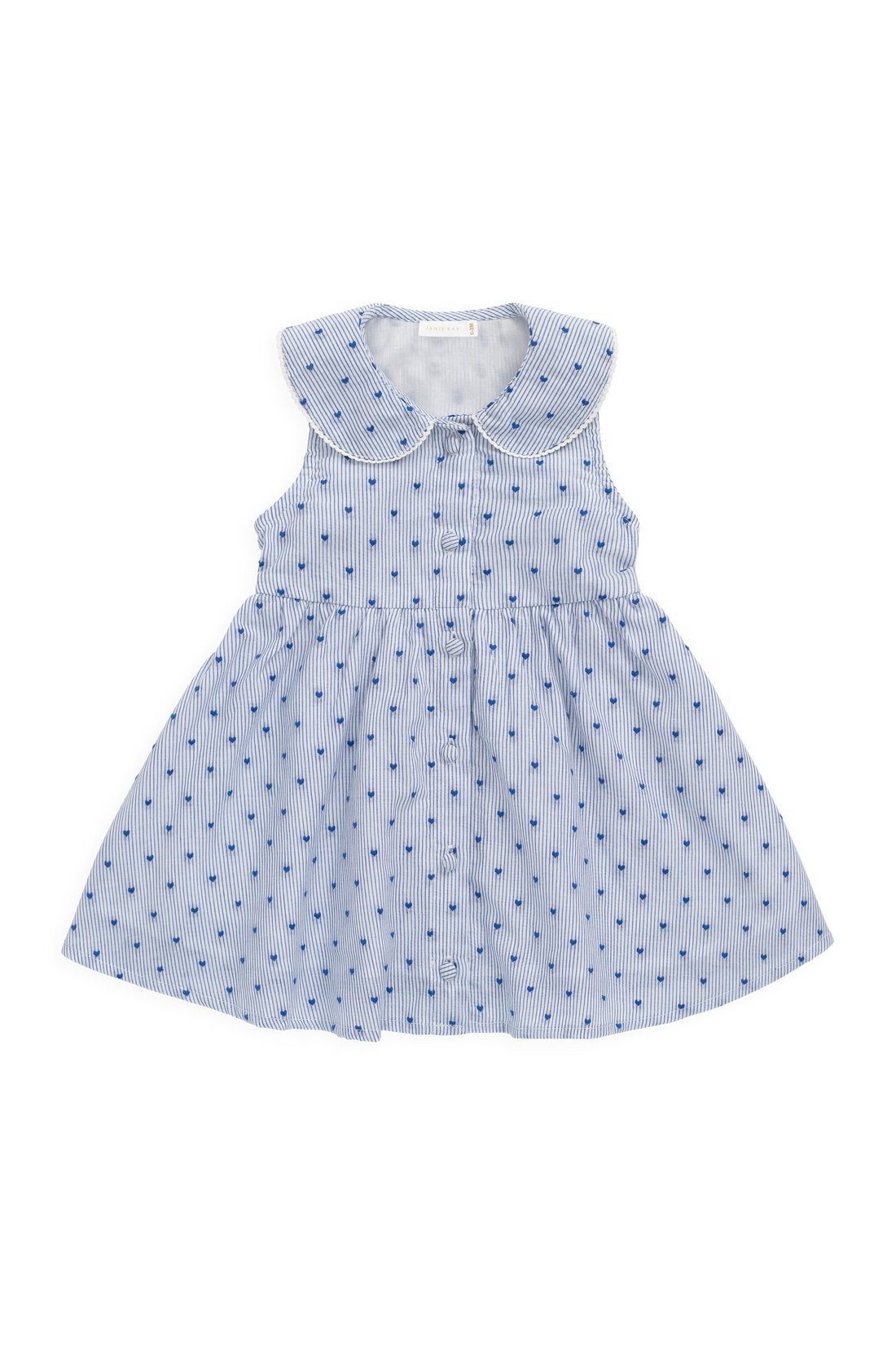 Organic Cotton Wisteria Dress - Mon Amour Stripe Indigo Childrens Dress from Jamie Kay Australia