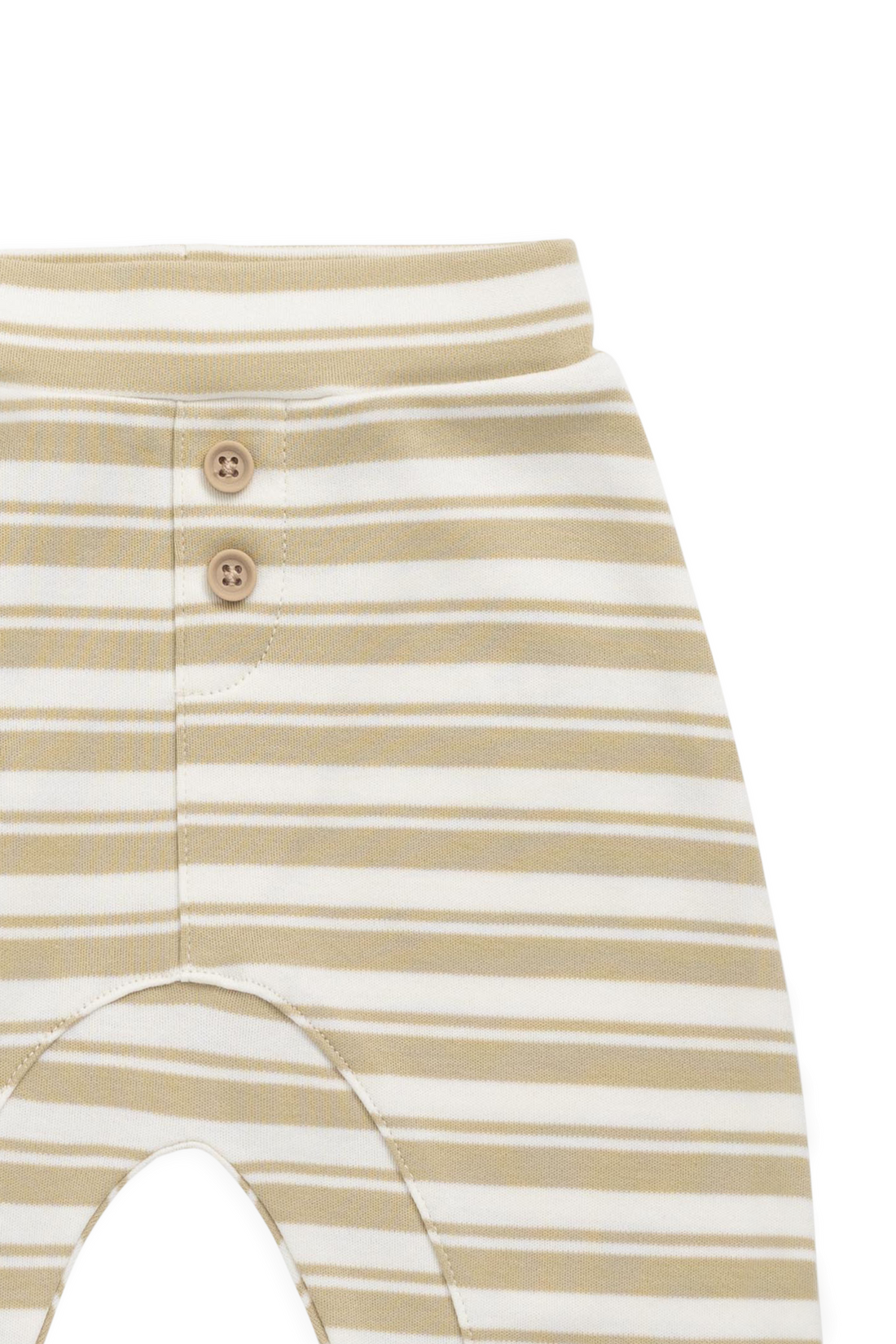 Pima Cotton Wesley Pant - Double Stripe Hay/Cloud Childrens Pant from Jamie Kay Australia