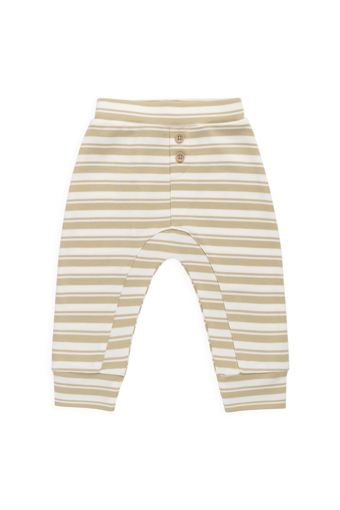 Pima Cotton Wesley Pant - Double Stripe Hay/Cloud Childrens Pant from Jamie Kay Australia
