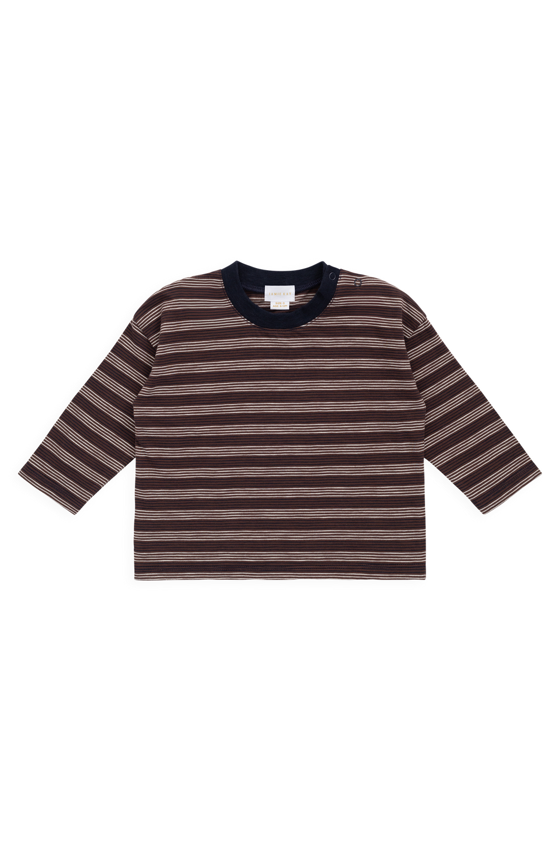 Slub Cotton Iver Long Sleeve Tee - Regal Stripe Childrens Top from Jamie Kay Australia