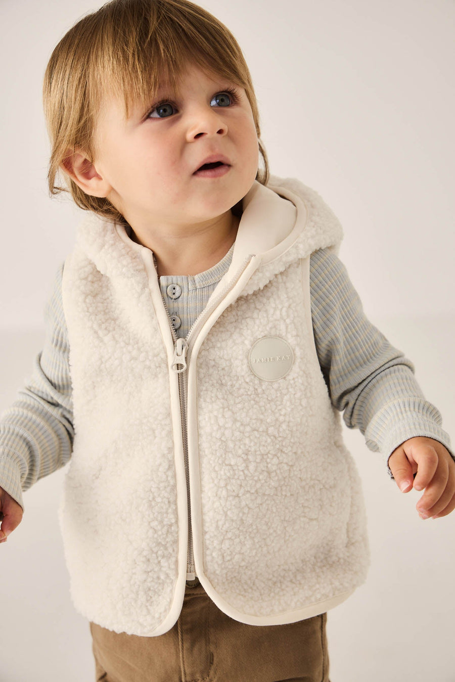 Neve Sherpa Vest - Natural Childrens Vest from Jamie Kay Australia