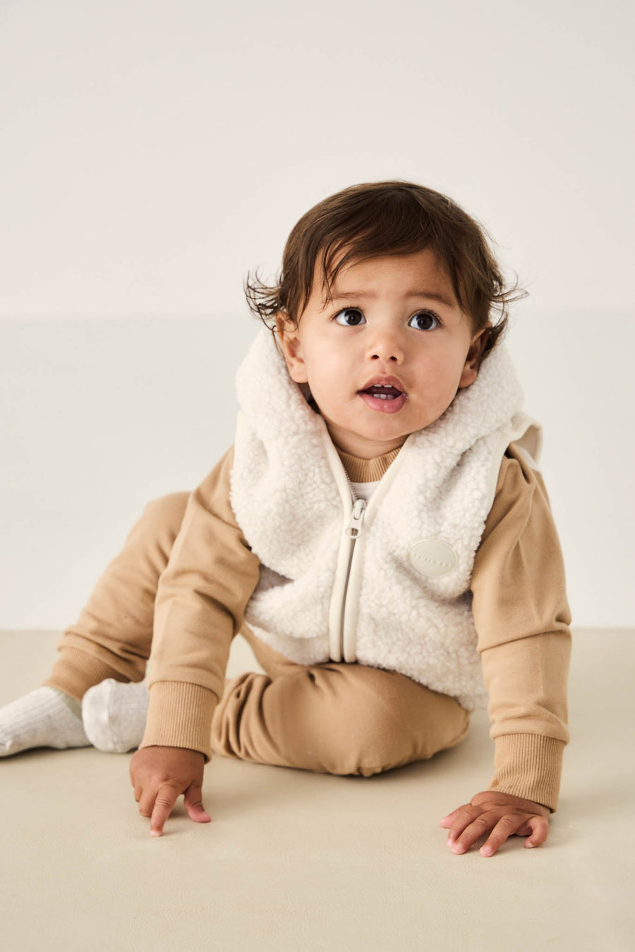 Neve Sherpa Vest - Natural Childrens Vest from Jamie Kay Australia