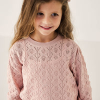 Mila Jumper - Shell Pink Childrens Jumper from Jamie Kay Australia