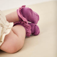 Frill Ankle Sock - Berry Jam Childrens Sock from Jamie Kay Australia