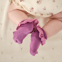 Frill Ankle Sock - Berry Jam Childrens Sock from Jamie Kay Australia