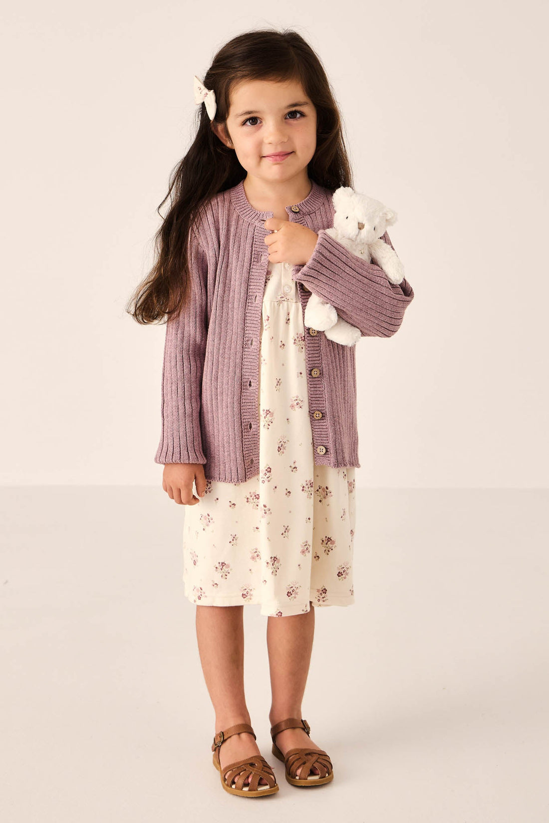 Organic Cotton Sienna Dress - Lauren Floral Tofu Childrens Dress from Jamie Kay Australia