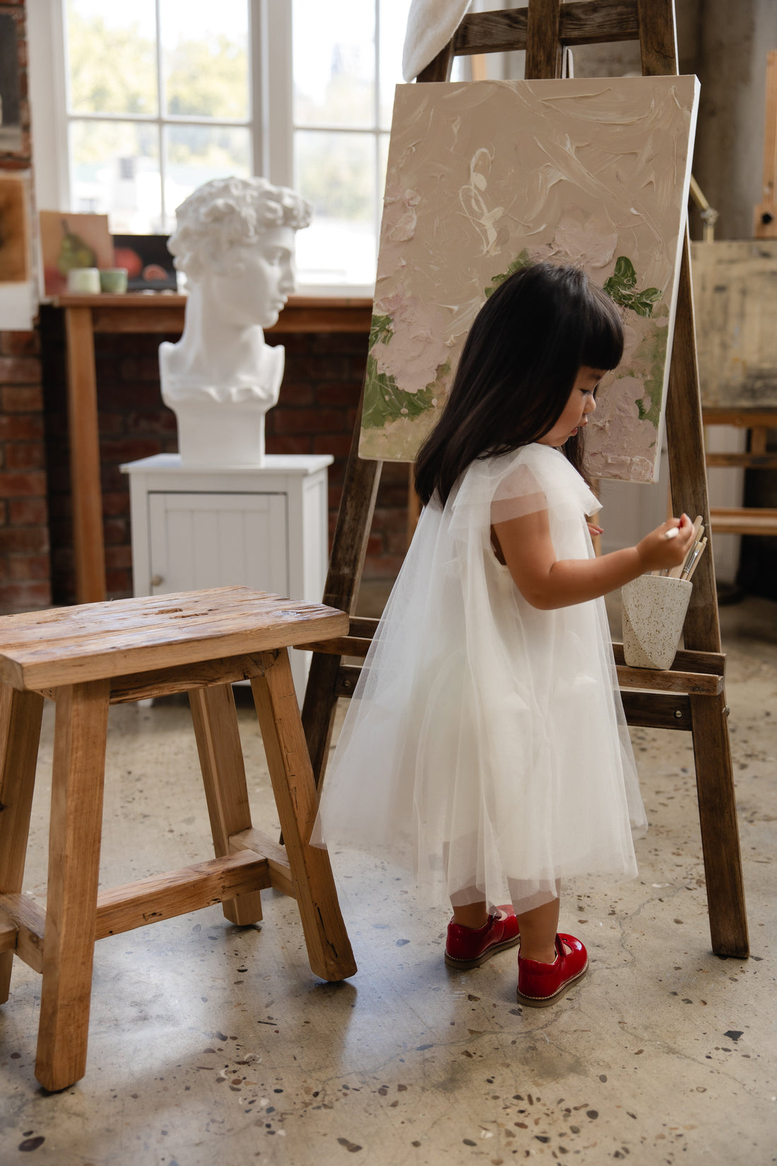Rhea Tulle Dress - Parchment Childrens Dress from Jamie Kay Australia