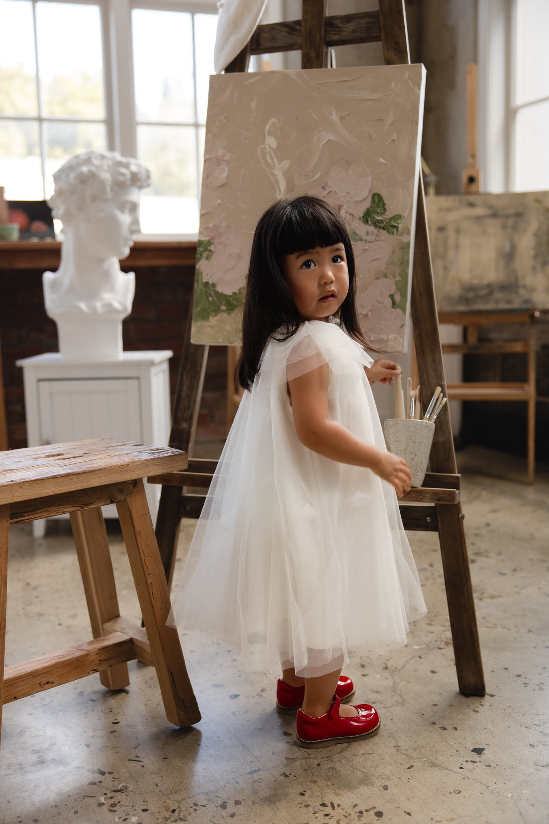 Rhea Tulle Dress - Parchment Childrens Dress from Jamie Kay Australia