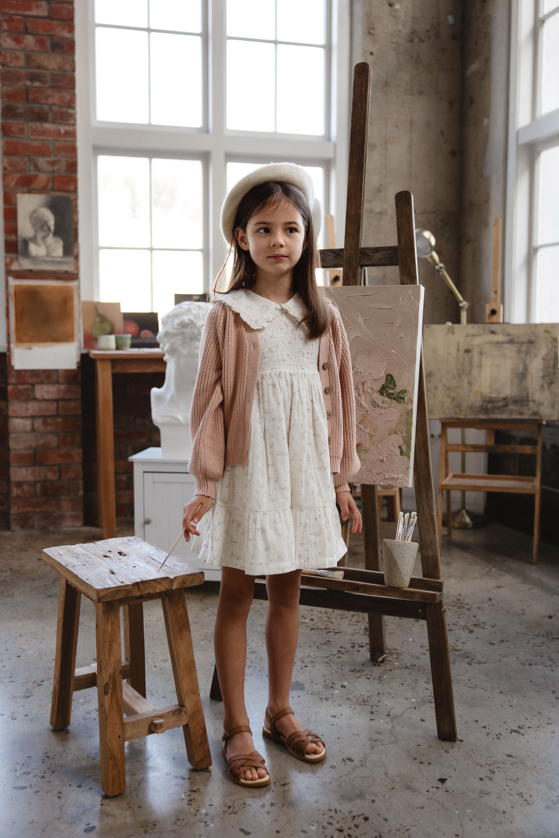 Organic Cotton Muslin Christabel Dress - Solange Snow Childrens Dress from Jamie Kay Australia