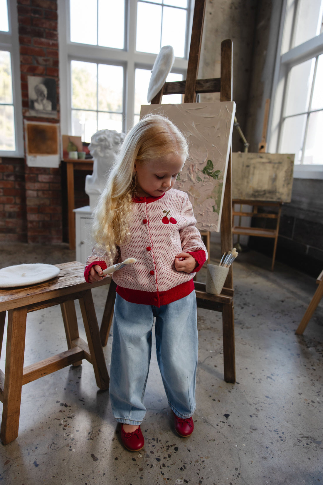 Liana Cardigan - Liana Cherry Childrens Cardigan from Jamie Kay Australia