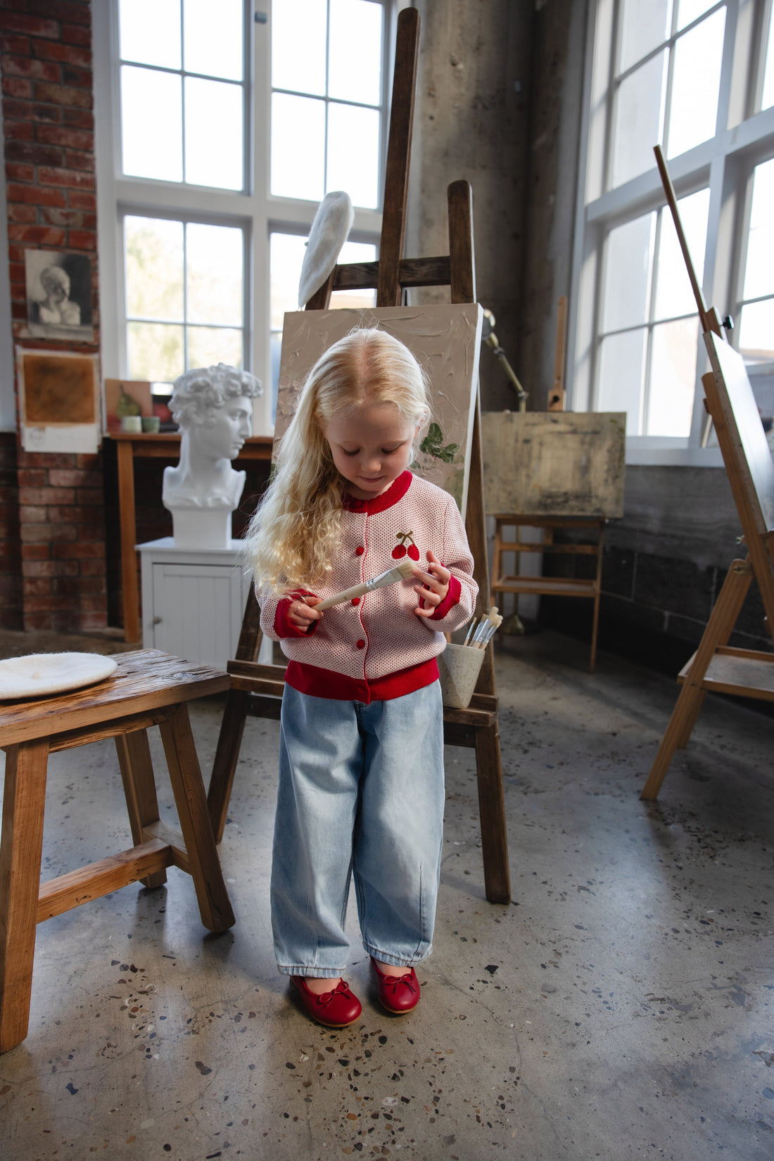 Liana Cardigan - Liana Cherry Childrens Cardigan from Jamie Kay Australia