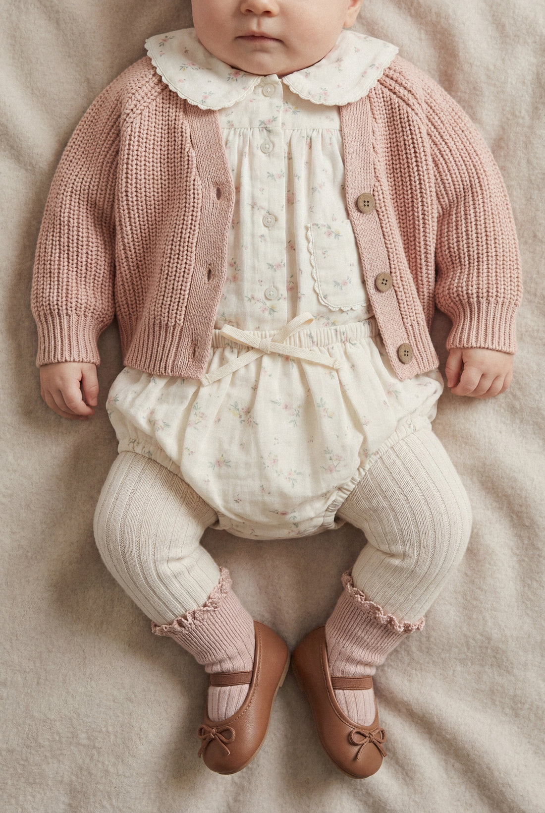 Ribbed Tight - Egret Childrens Tights from Jamie Kay Australia