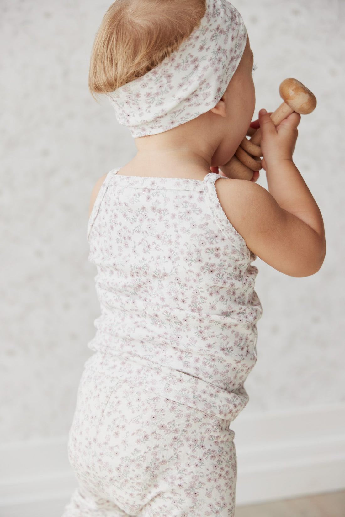 Organic Cotton Singlet - Posy Floral Childrens Singlet from Jamie Kay Australia